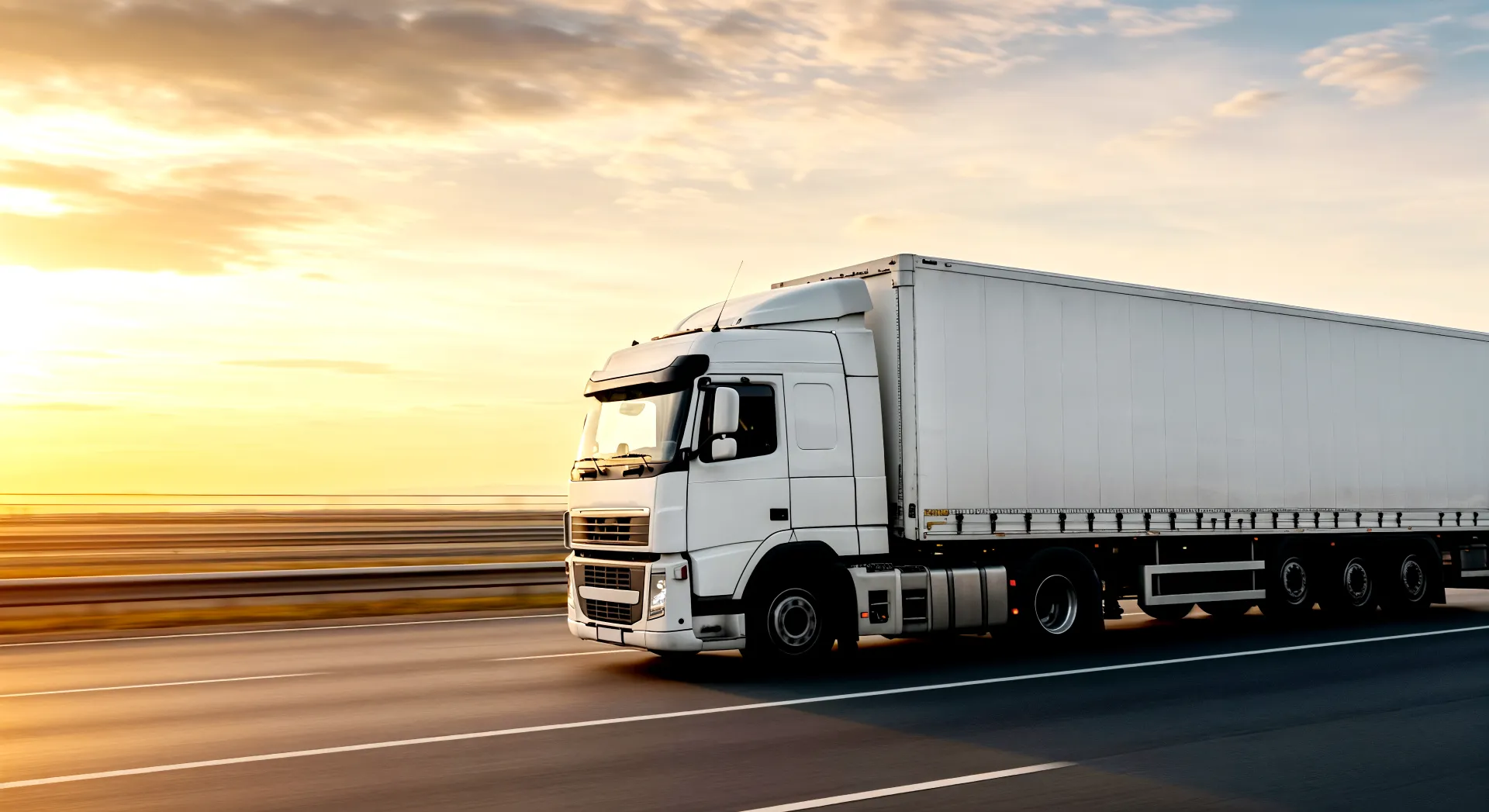 sideview of white truck running on sunny highway blog